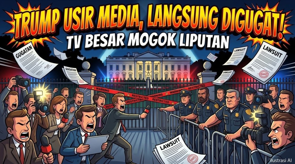 Trump Larang Tiga Media Masuk Gedung Putih dan Digugat ke&nbsp;Pengadilan