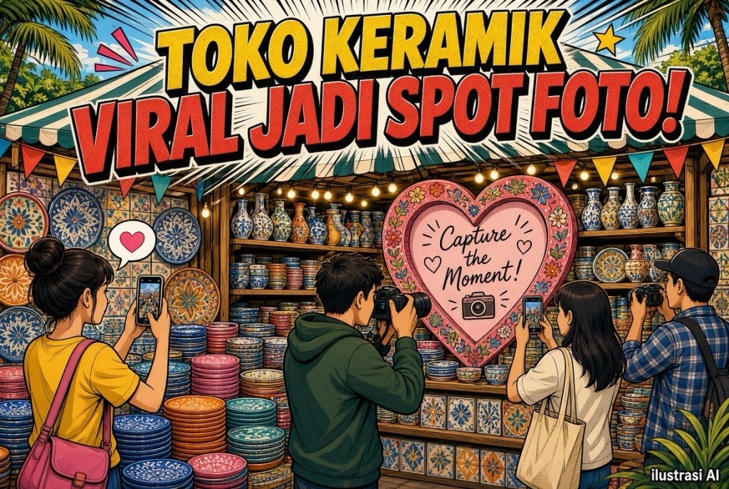 Toko Koboy Keramik di Mayestik Mendadak Viral dan Jadi Lokasi Swafoto Generasi&nbsp;Muda