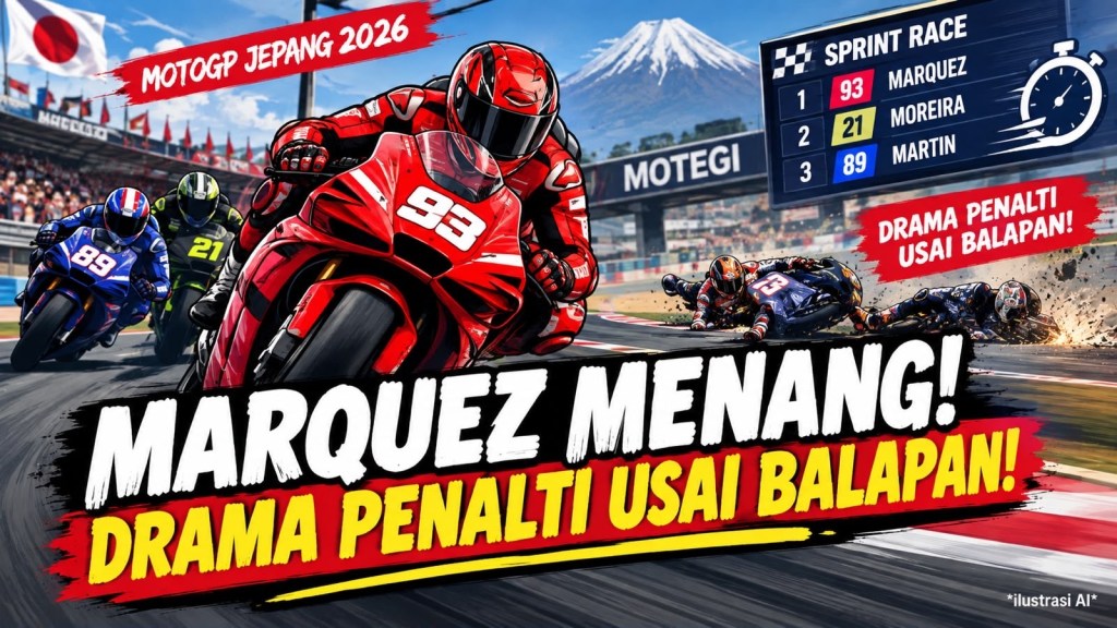 Marc Marquez Juarai Sprint MotoGP Jepang 2026, Penalti Ubah Posisi&nbsp;Podium