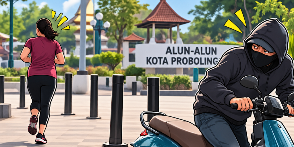 Sepeda Motor Listrik Senilai Rp17 Juta Milik Warga Probolinggo Hilang Saat Ditinggal Olahraga di&nbsp;Alun-Alun